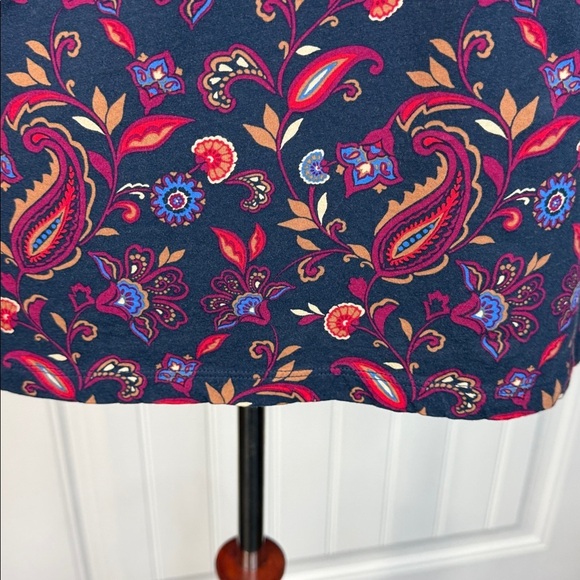 LOFT Paisley Ruffle Cinched Sleeve V-Neck Top SZ XXL - Picture 9 of 12